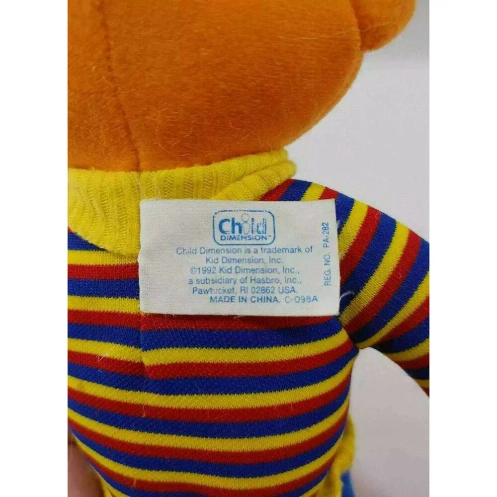 Vintage 1992 Sesame Street Ernie Plush Stuffed Toy Hasbro Child Dimension 11